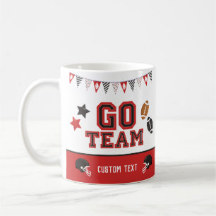 Go Team Football Fan Red and Black Festive Sport Kaffeetasse
