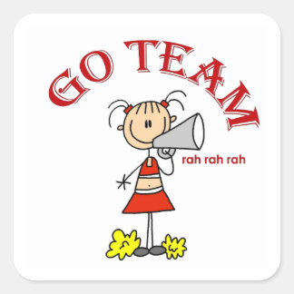 Go Team Rah Rah Rah T - Shirt und Geschenke Quadratischer Aufkleber