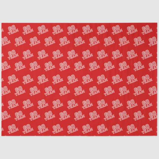 Go Team Word Art in Red Seidenpapier (Vorderseite)