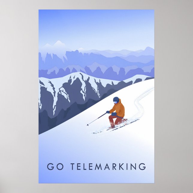 Go Telemarking Travel Poster (Vorne)