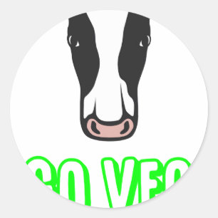 Go Veg © Logo Runder Aufkleber