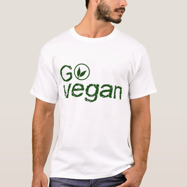 Go Vegan - basic white T-shirt (Vorderseite)