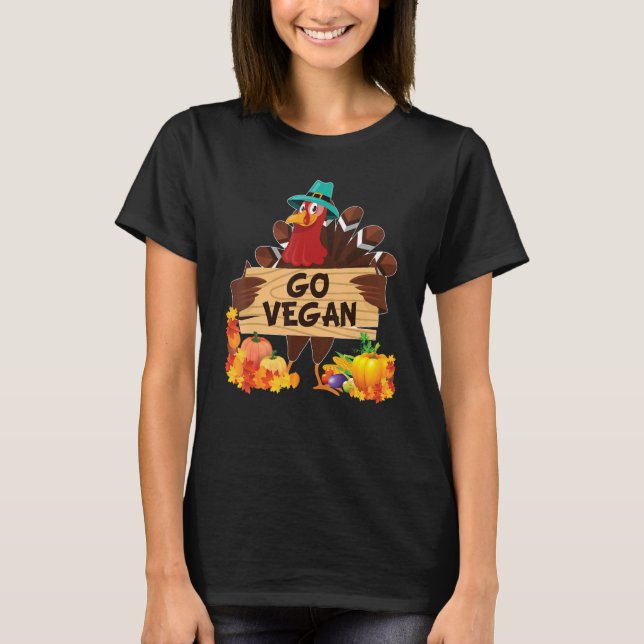 Go Vegan I'm Thankful For Vegetarians Thanksgiving T-Shirt (Vorderseite)
