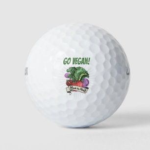 Go Vegan Made by Veggie vintage vegetarians Golfball