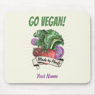 Go Vegan Made by Veggie vintage vegetarians Mousepad