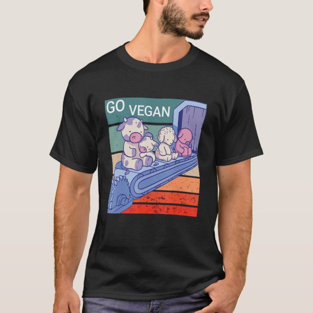 Go vegan, poor Animals T-Shirt (Vorderseite)