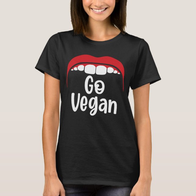 Go Vegan Vegetarian I Liebe Veggies Gemüse Vegan T-Shirt (Vorderseite)