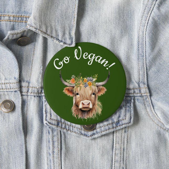 Go Vegane Tierrechte Kuh Button (Beispiel)