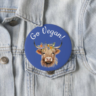 Go Vegane Tierrechte Kuh Button