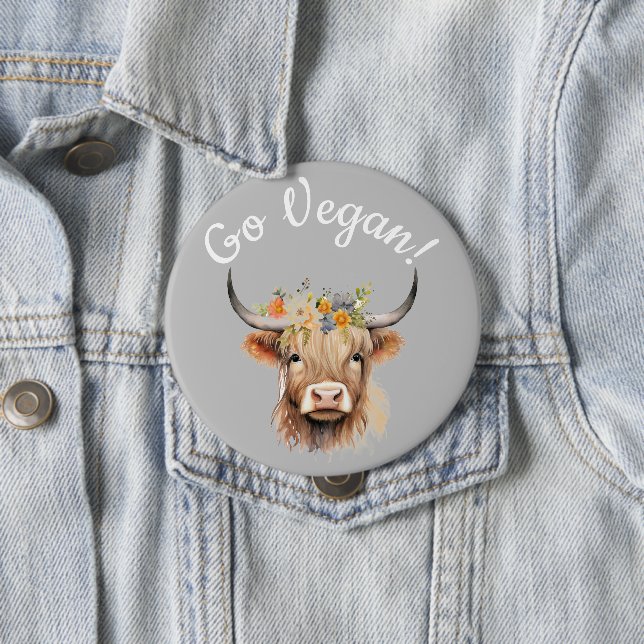 Go Vegane Tierrechte Kuh Button (Beispiel)