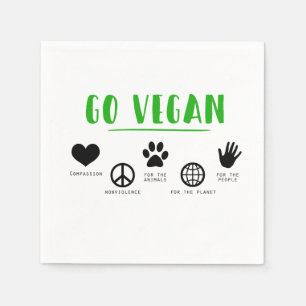 Go Veganer Zitat Food Party Napkin Serviette