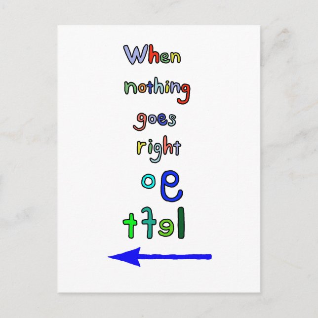 Go Verlassen Funny Inspiration Typografy Art Postc Postkarte (Vorderseite)
