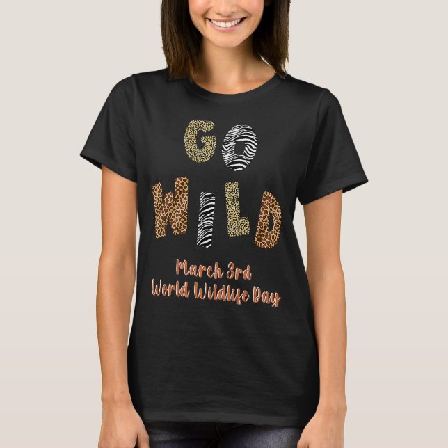 Go Wild World Wildlife Day Rescue Rett the Animals T-Shirt (Vorderseite)