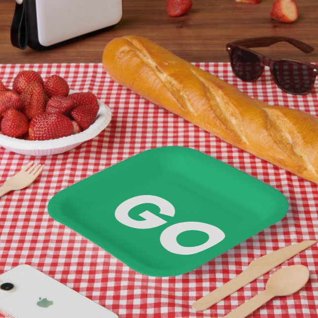 Go-Zeichen Pappteller (Picknick)