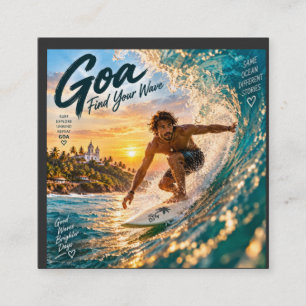Goa – Finde Deine Welle Quadratische Visitenkarte