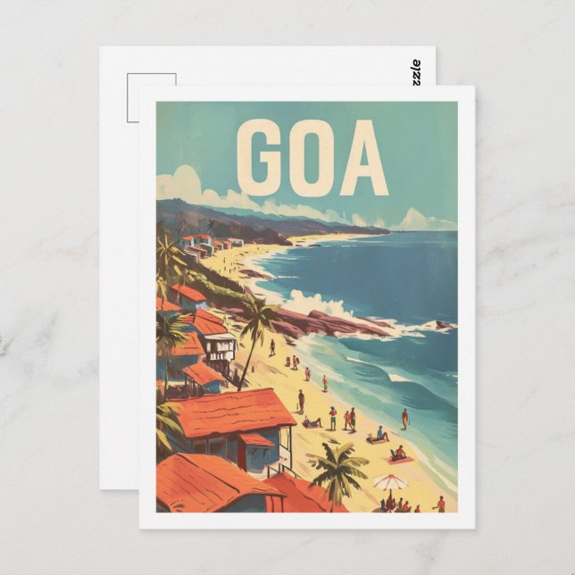 Goa India Vintag Postkarte (Vorne/Hinten)
