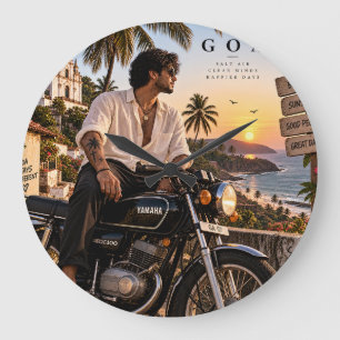 Goa • Salzluf klare Gedanken glücklichere Tage • D Große Wanduhr