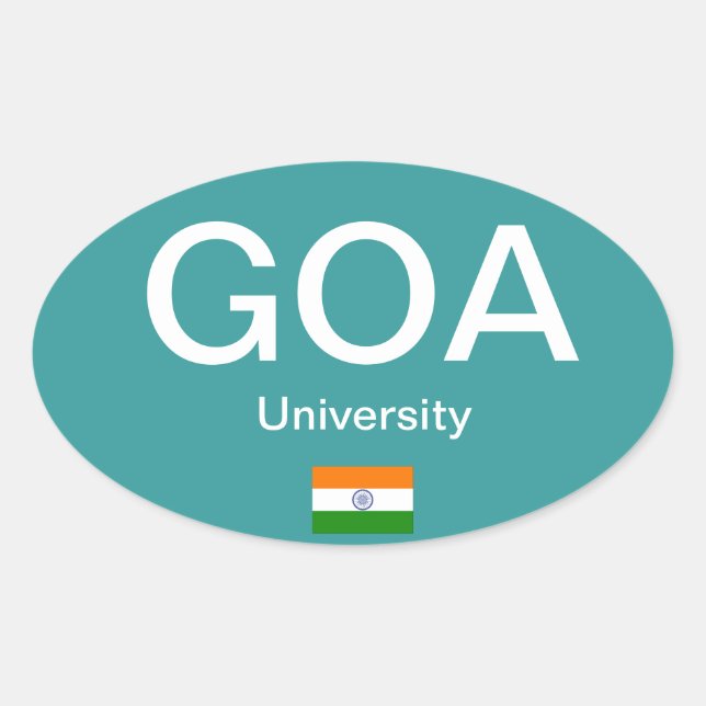 Goa University* (Indien) Oval Sticker im Euro-Stil (Vorderseite)