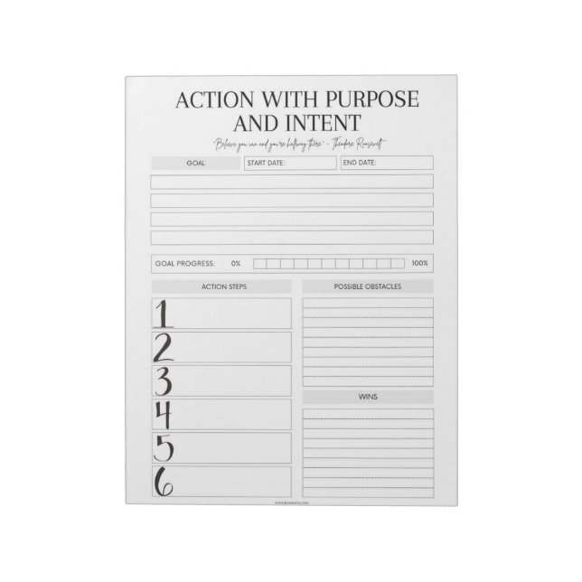 Goal Achiever's Masterplan: Action Plan Notepad Notizblock (Rotiert)