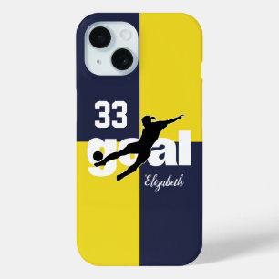 Goal Blue Gold personalisiert Girls Fußball Case-Mate iPhone Hülle