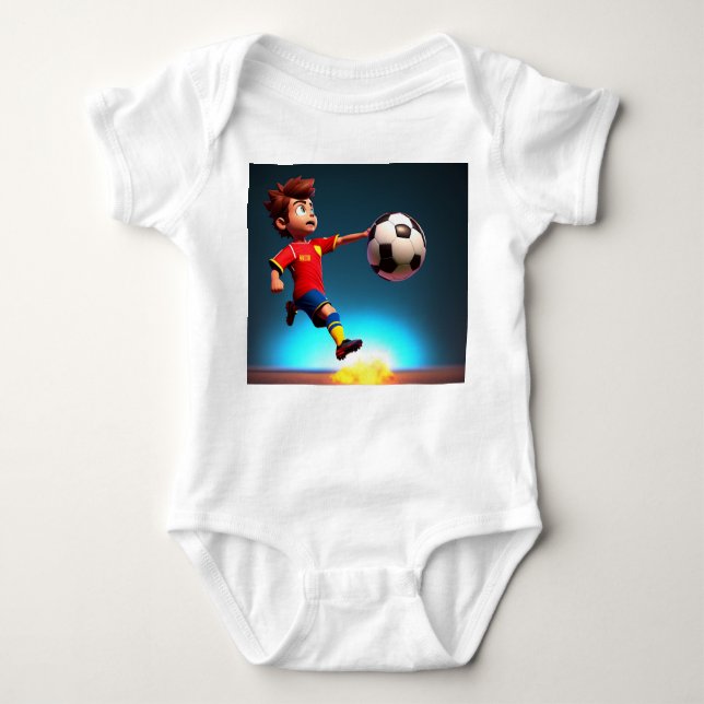 "Goal Bound: The Animated Boy's Perfect Kick" Baby Strampler (Vorderseite)