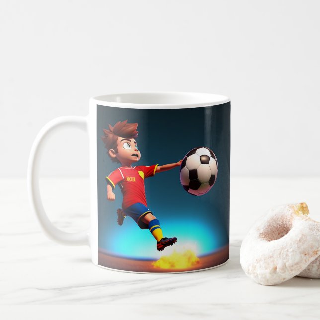 "Goal Bound: The Animated Boy's Perfect Kick" Kaffeetasse (Mit Donut)