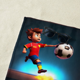 "Goal Bound: The Animated Boy's Perfect Kick" Strandtuch