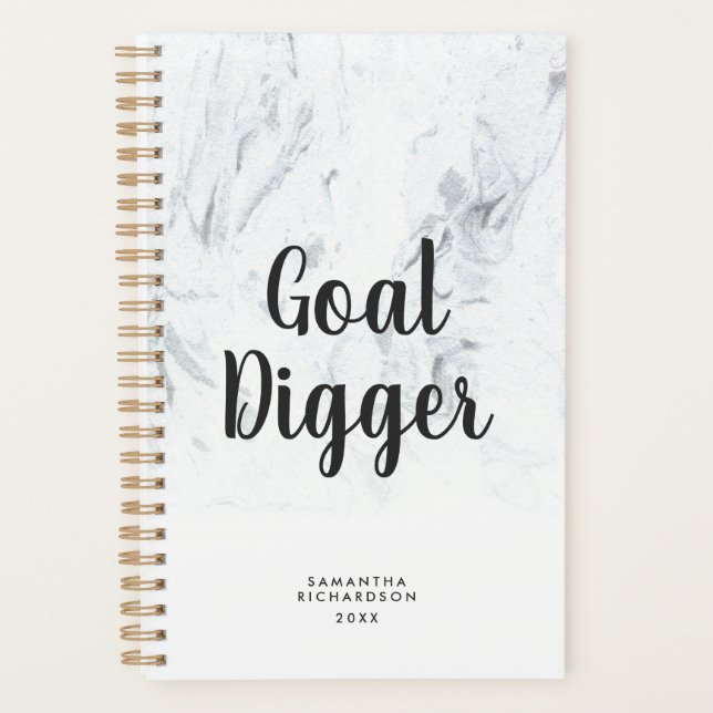 Goal Digger Marble Brush Letter Motivierend Planer (Vorderseite)