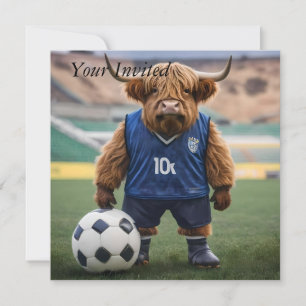 "Goal-Getter: Eine Hochlandkuh für Fußball verklei Einladung