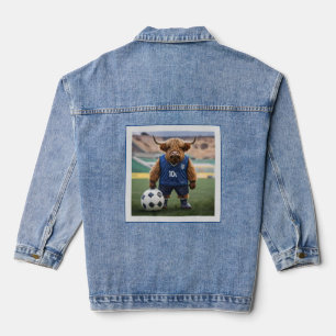 "Goal-Getter: Eine Hochlandkuh für Fußball verklei Jeansjacke
