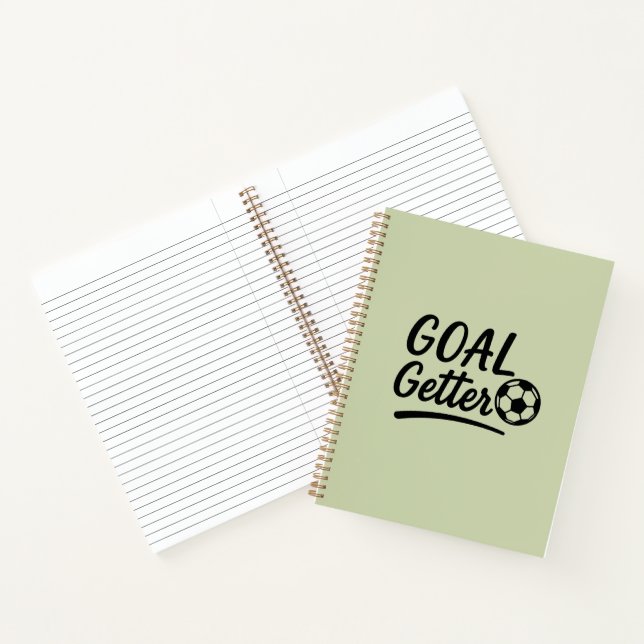 'Goal Getter' Soft Sage Grünes Tagebuch-Geschenk Notizbuch (Innenseite)