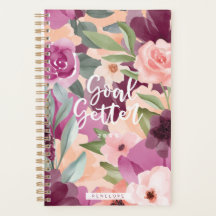 Goal Getter Violet & Pink Wasserfarbe Floral Custo