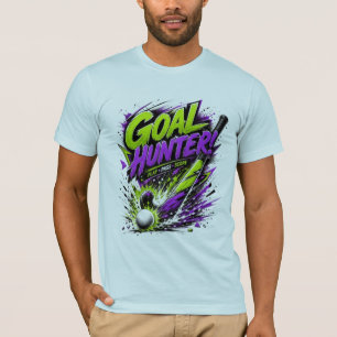 Goal Hunter Hockey, Neon Grün & Lila T-Shirt