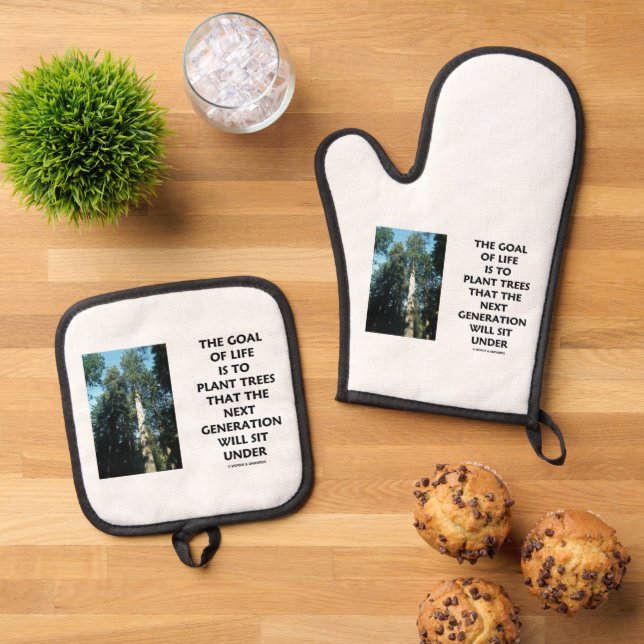 Goal Of Life Is To Plant Trees Next Generation Sit Ofenhandschuh & Topflappen-Set (Oben Unten)