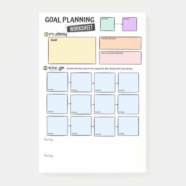 Goal planning Post-It Notes Klebezettel (Vorderseite)