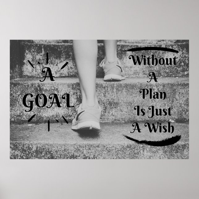 "Goal" Positive Wall Art Poster (Vorne)