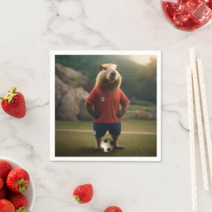"Goal-Scoring Capybara: Der ultimative Fußballstar Serviette