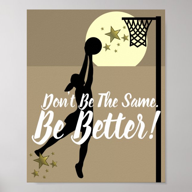 Goal Shooter Motivierend Netball Zitat Poster (Vorne)