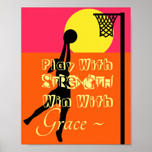 Goal Shooter Motivierend Netball Zitat Poster