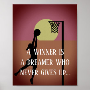 Goal Shooter Motivierend Zitat Netball Poster