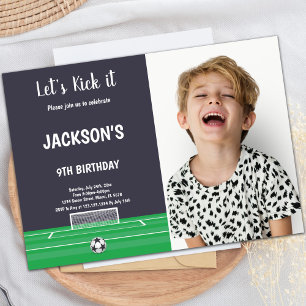 Goal Soccer Birthday Einladung mit Foto