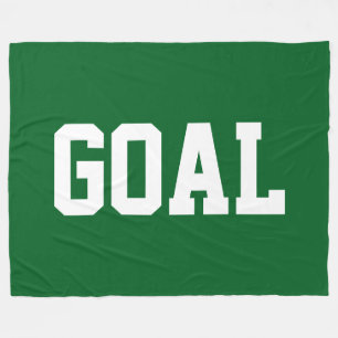 GOAL Sporty Athletic Weißer Text Auf Vintage Grün Fleecedecke