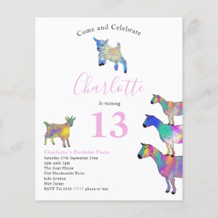 Goal Themed Geburtstagspartei Pink Budget Flyer