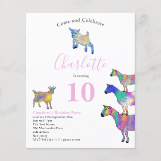 Goal Themed Geburtstagspartei Pink Budget Flyer