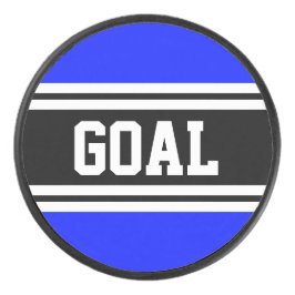 GOAL Vivid Royal Blue Schwarz-weiß Racing Streifen Eishockey Puck