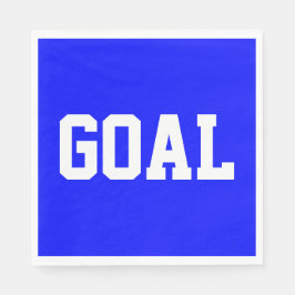 GOAL White Athletic Text On Bright Royal Blue Serviette