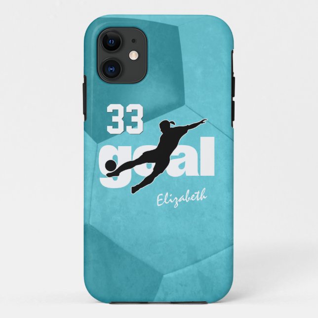 Goal women's soccer player name jersey number Case-Mate iPhone hülle (Rückseite)