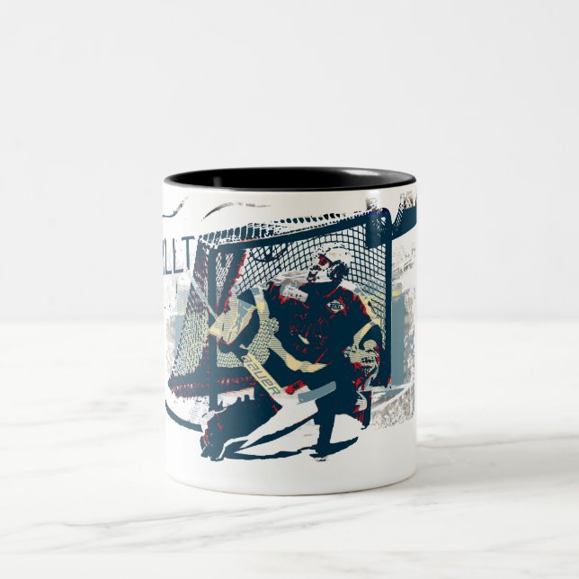 Goalie - Eishockey-Spieler Zweifarbige Tasse (Mittel)