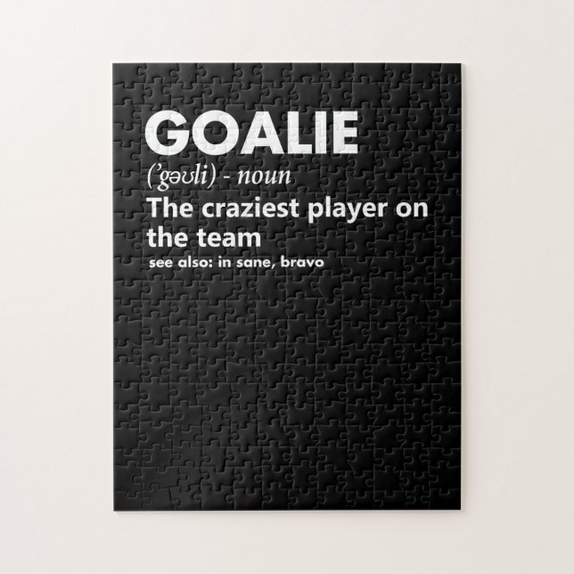 Goalie Goalkeeper Definition Fußball Hockey Puzzle (Vertikal)