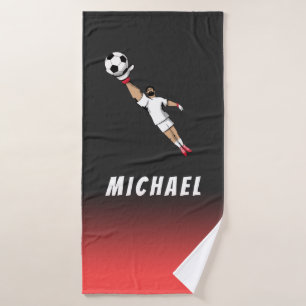 Goalie Goalkeeper Soccer Player Cool Black Kids Badehandtuch